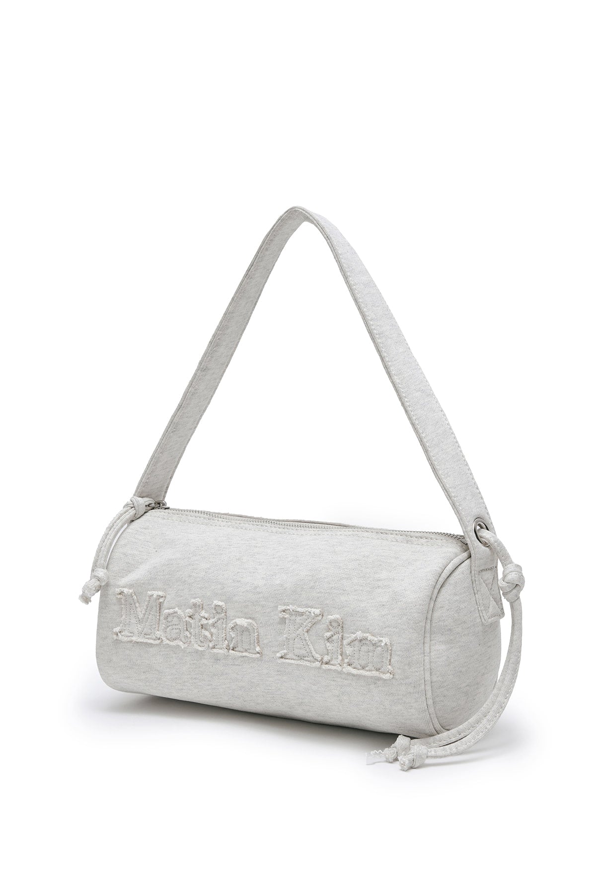 matinkim APPLIQUE LOGO JERSEY DUFFLE BAG IN LIGHT BEIGE