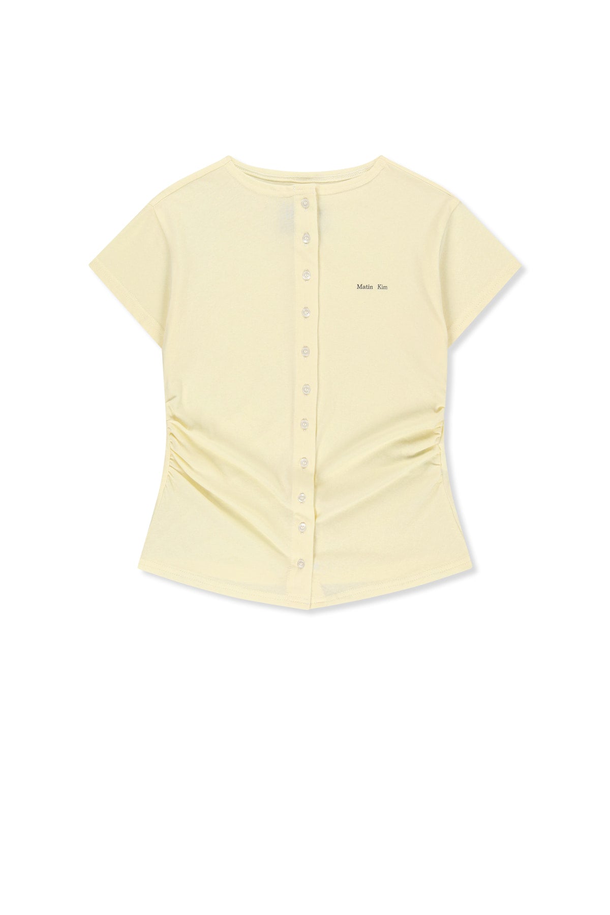 matinkim SIDE SHIRRING BUTTON TOP IN CREAM