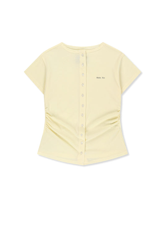 matinkim SIDE SHIRRING BUTTON TOP IN CREAM