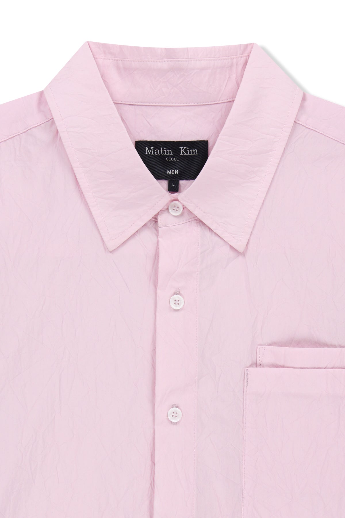 matinkim SMALL LOGO OVER FIT SHIRT FOR MEN IN PINK