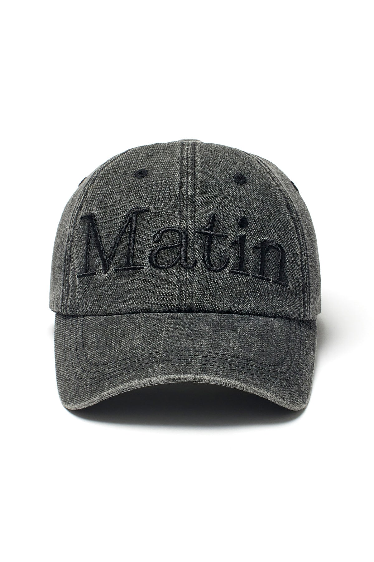 matinkim MATIN LOGO WASHED BALL CAP IN BLACK