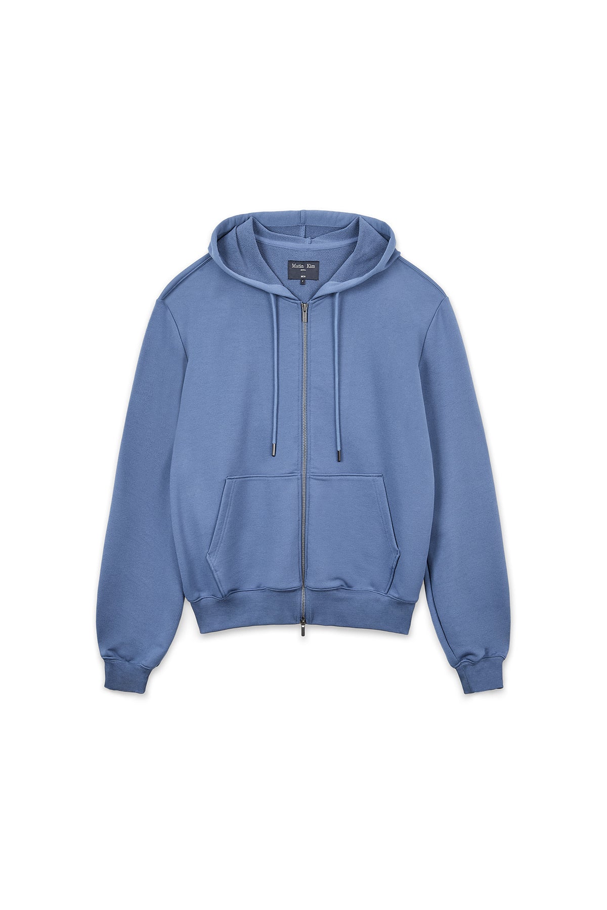 matinkim BACK LOGO GLITTER HOODY ZIP UP FOR MEN IN BLUE