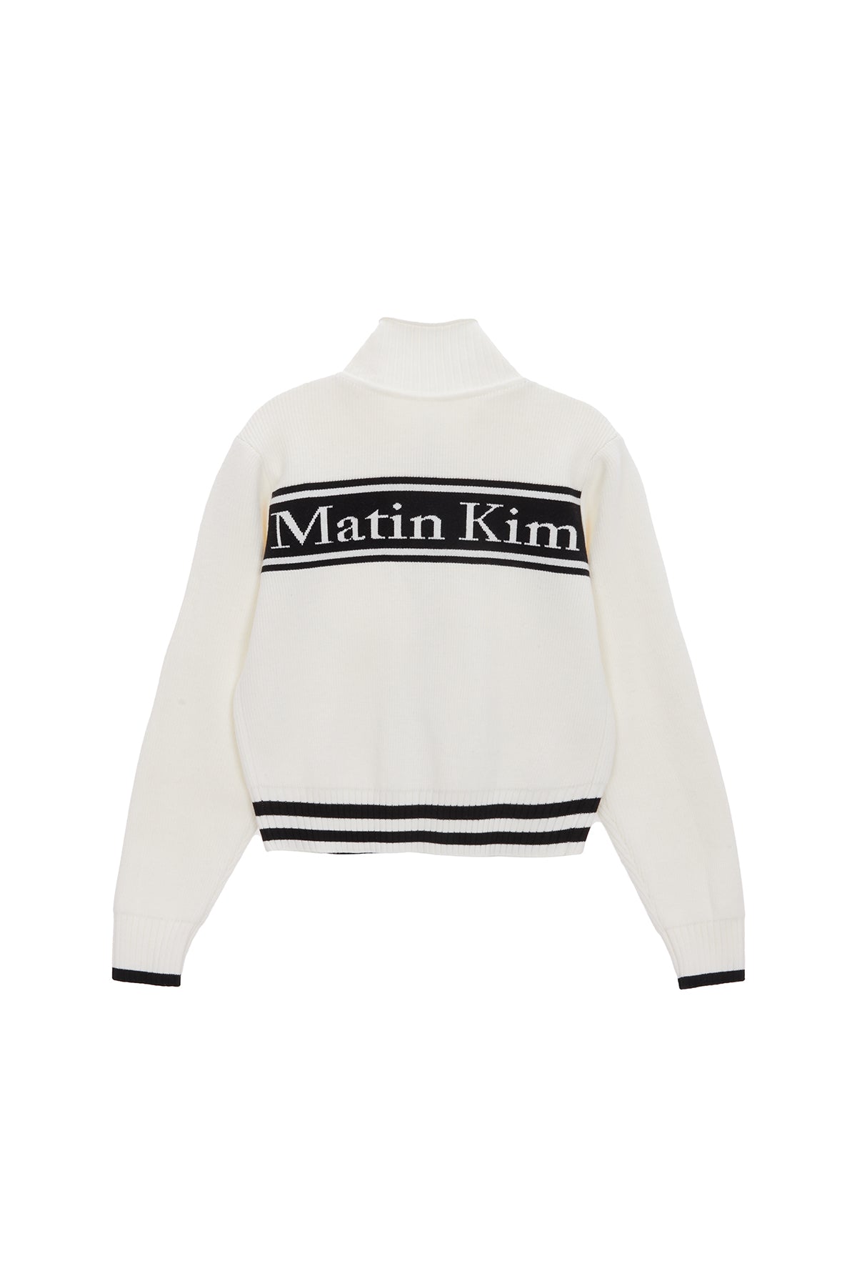 matinkim SPELL POINT STRIPE KNIT CARDIGAN IN IVORY