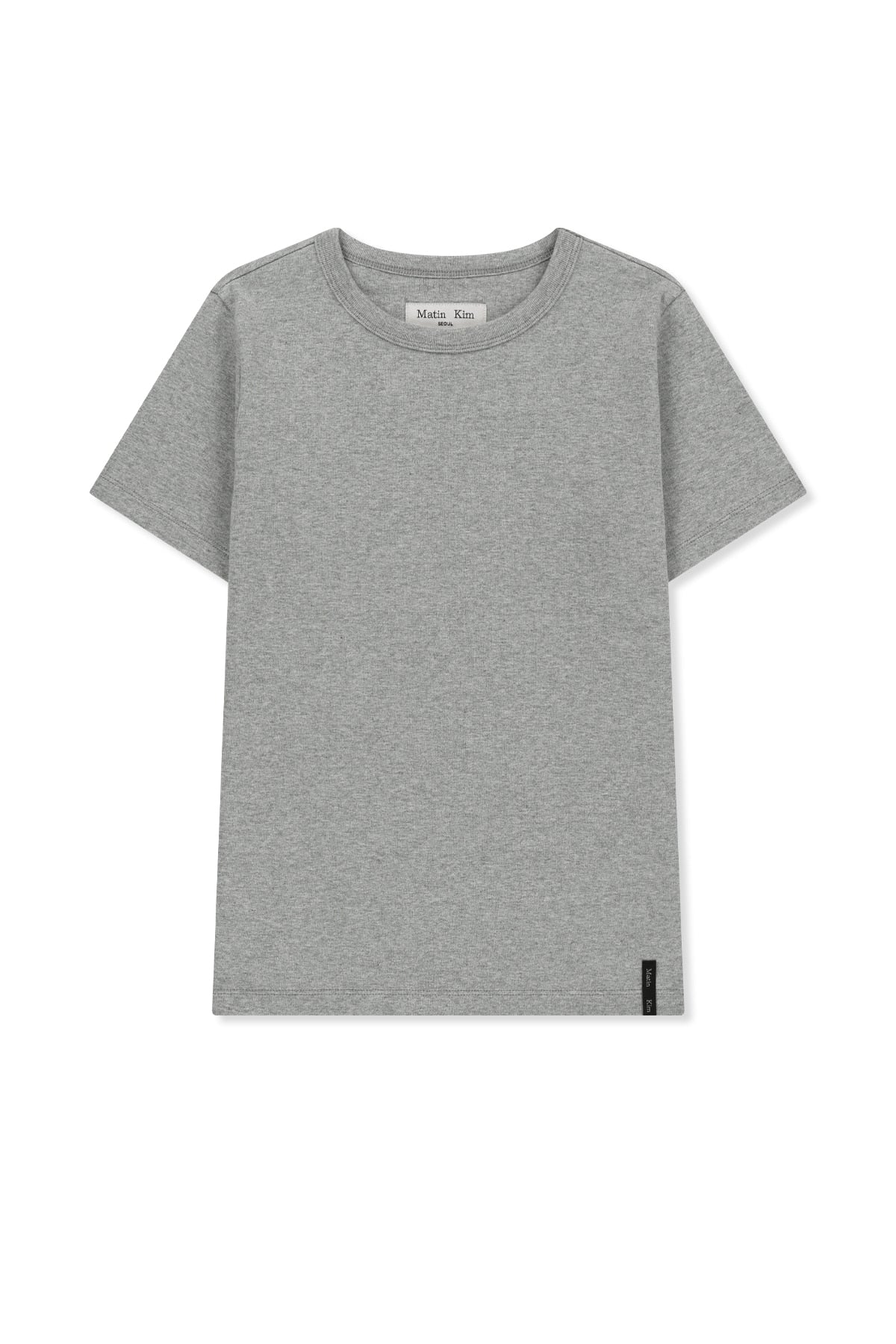 matinkim LABEL DETAIL SLIM FIT TOP IN GREY