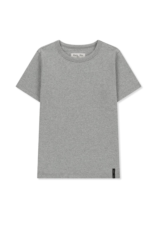 matinkim LABEL DETAIL SLIM FIT TOP IN GREY