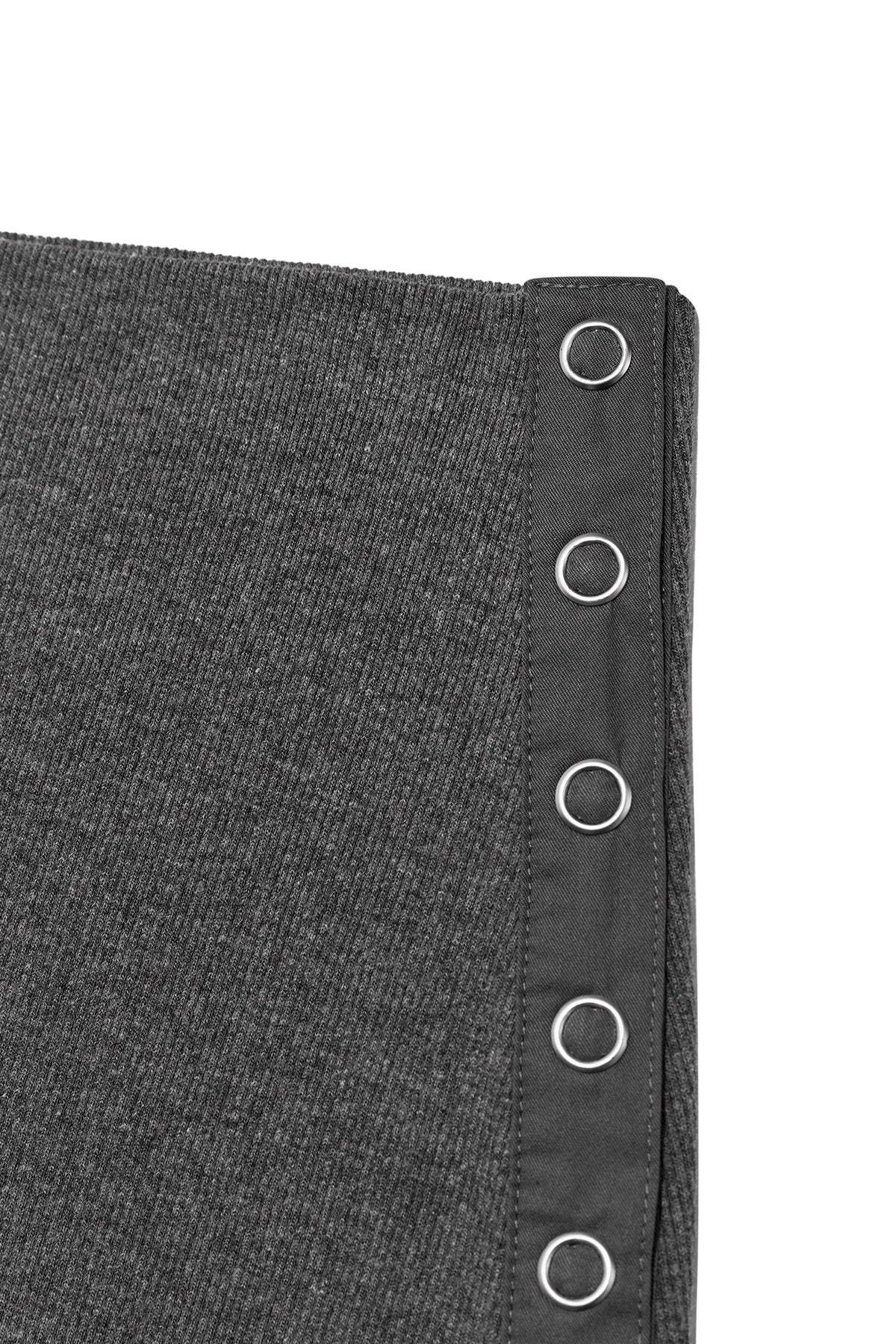 matinkim UNBALANCE FLARE FOLDING SKIRT IN CHARCOAL