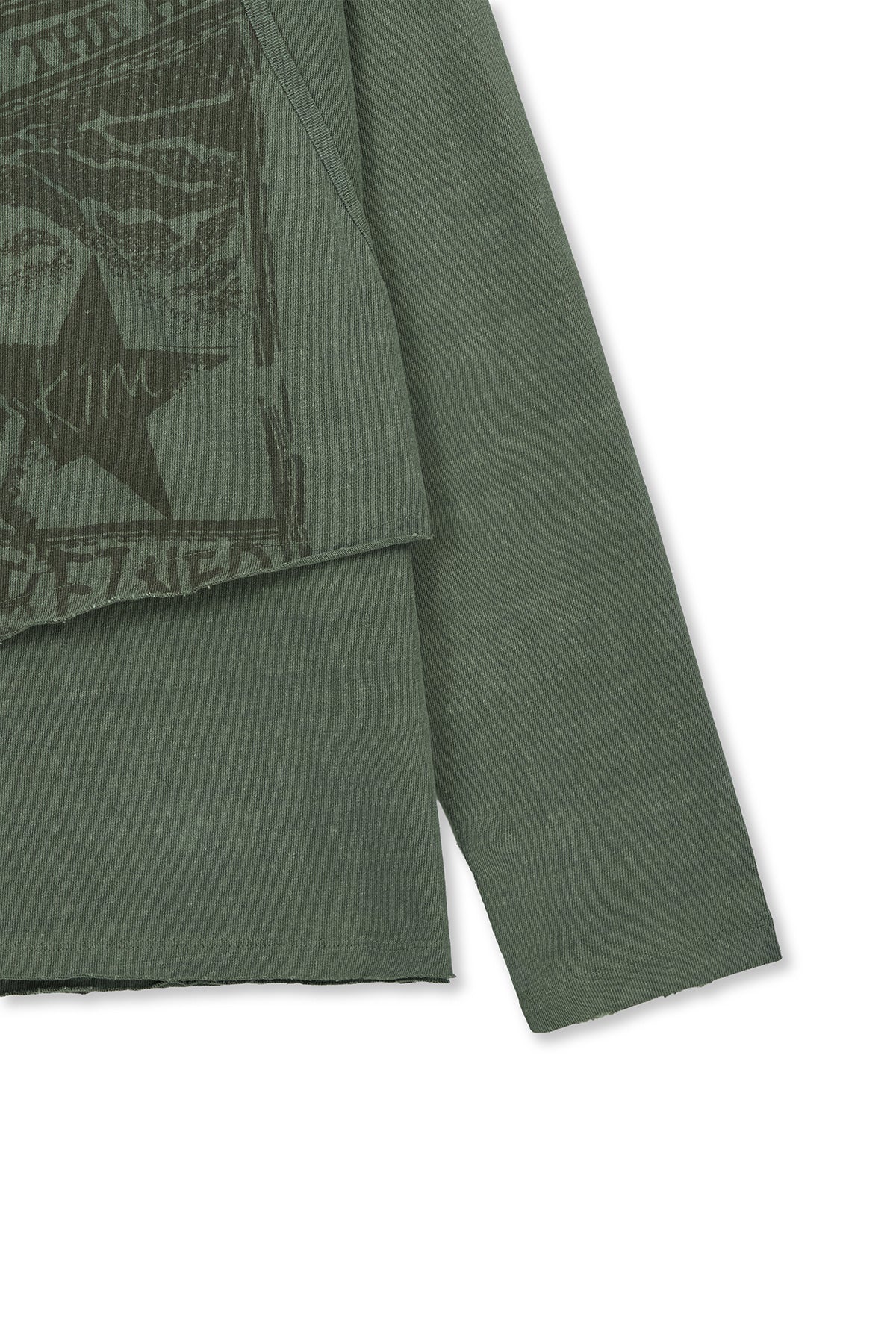 matinkim VINTAGE GRAPHIC LAYERED TOP IN KHAKI