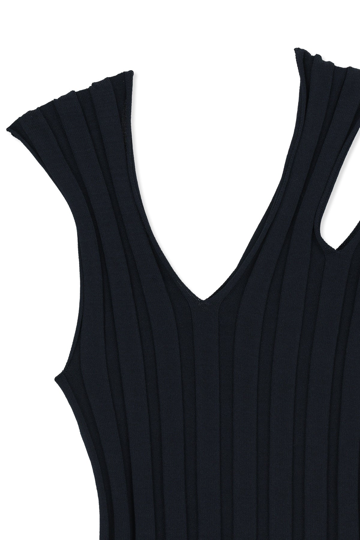 matinkim CUT OUT SLEEVELESS KNIT TOP IN DARK NAVY