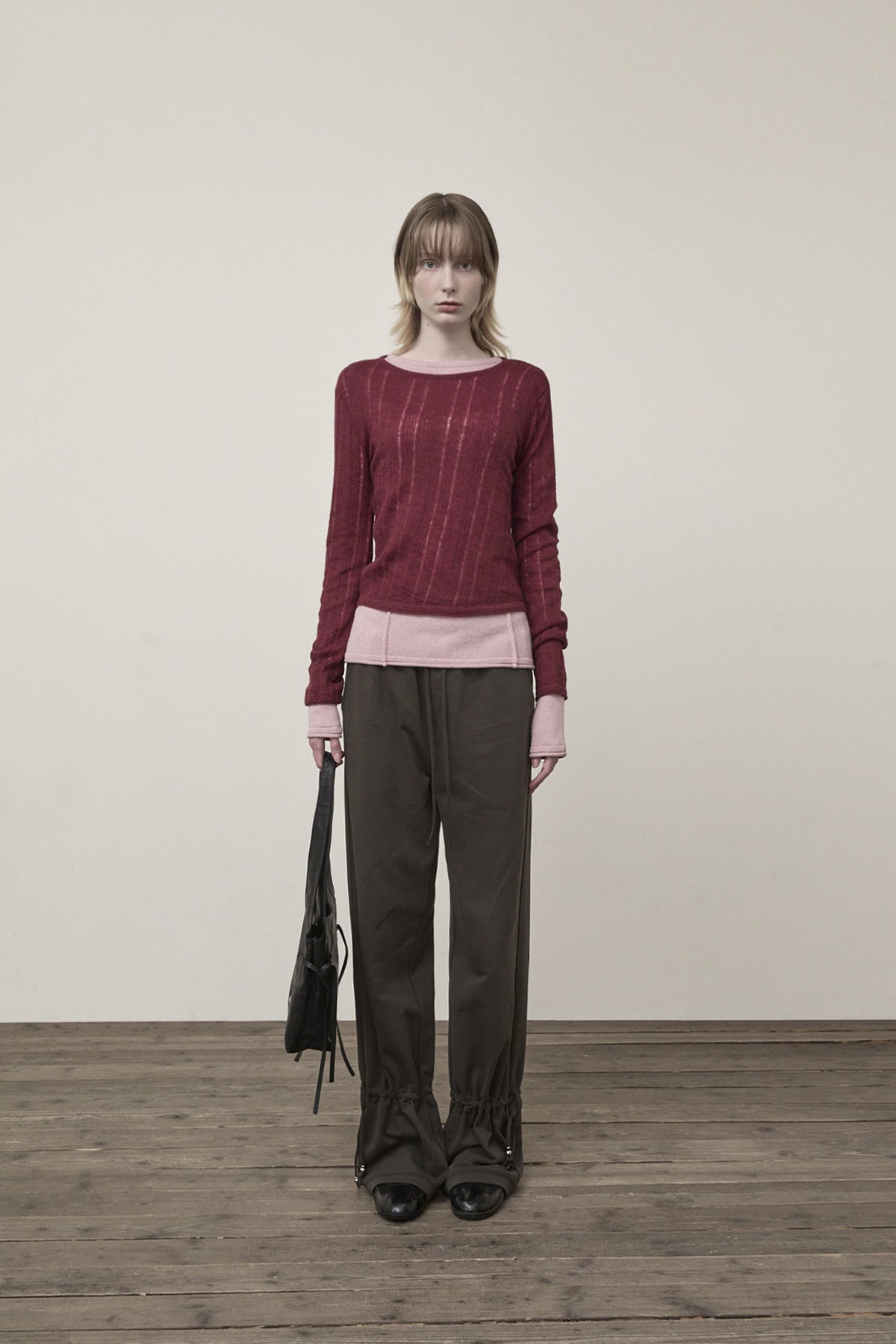 matinkim STRING DETAIL SWEATPANTS IN CHARCOAL