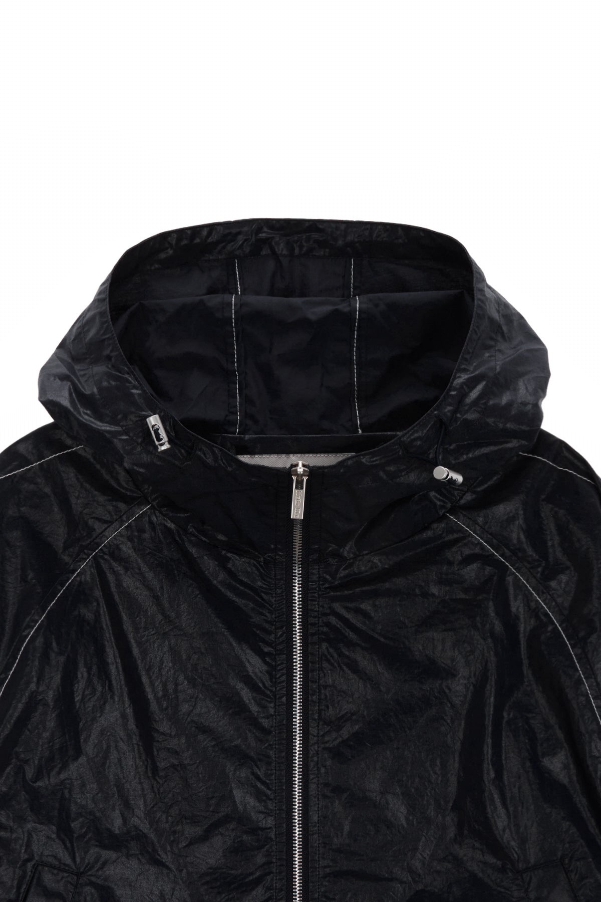 matinkim MATIN CROP HOODY COATING JUMPER IN BLACK