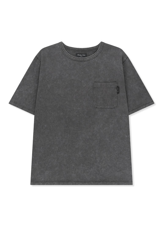 matinkim VINTAGE WASHED POCKET TOP FOR MEN IN CHARCOAL