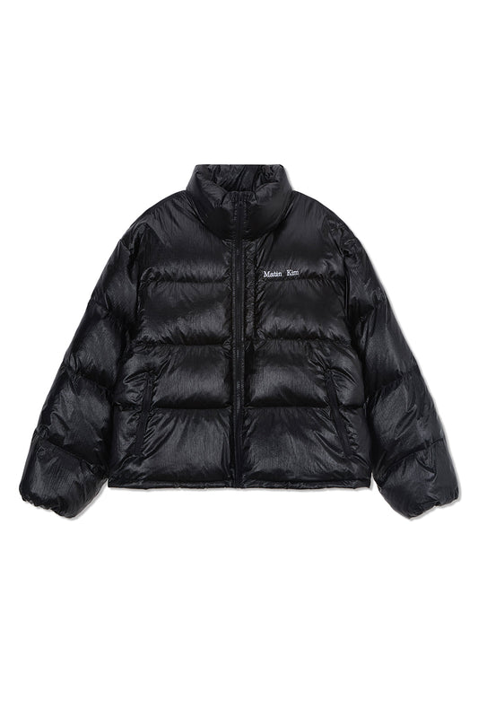 matinkim SMALL LOGO VOLUME DOWN JUMPER FOR MEN IN BLACK