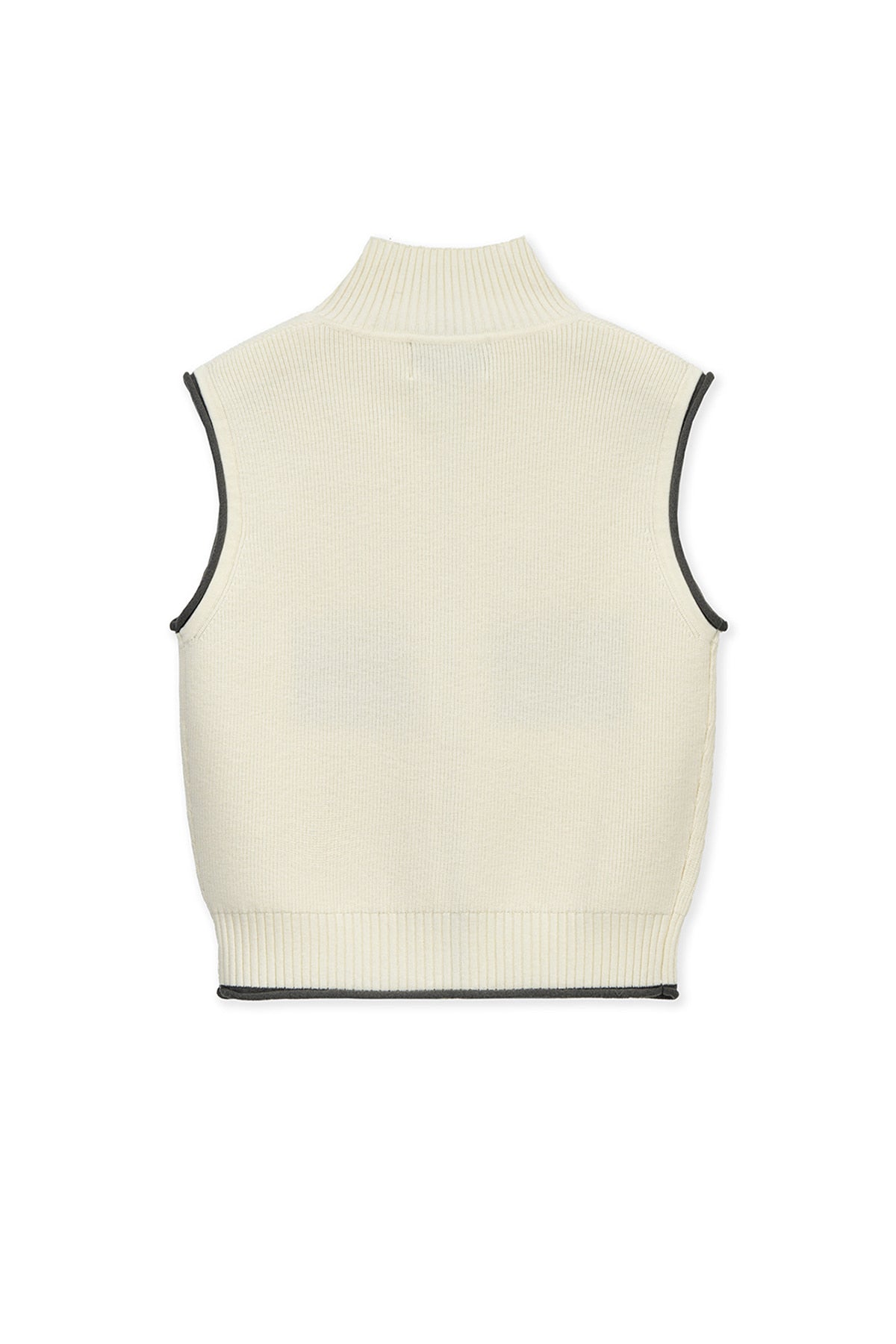 matinkim MATIN SPELL POINT KNIT ZIP UP VEST IN IVORY