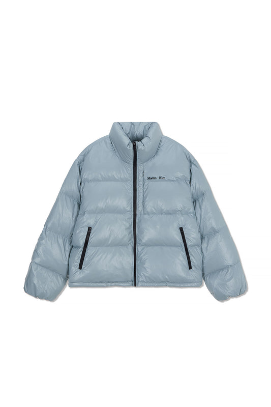 matinkim SMALL LOGO VOLUME DOWN JUMPER FOR MEN IN LIGHT GREY