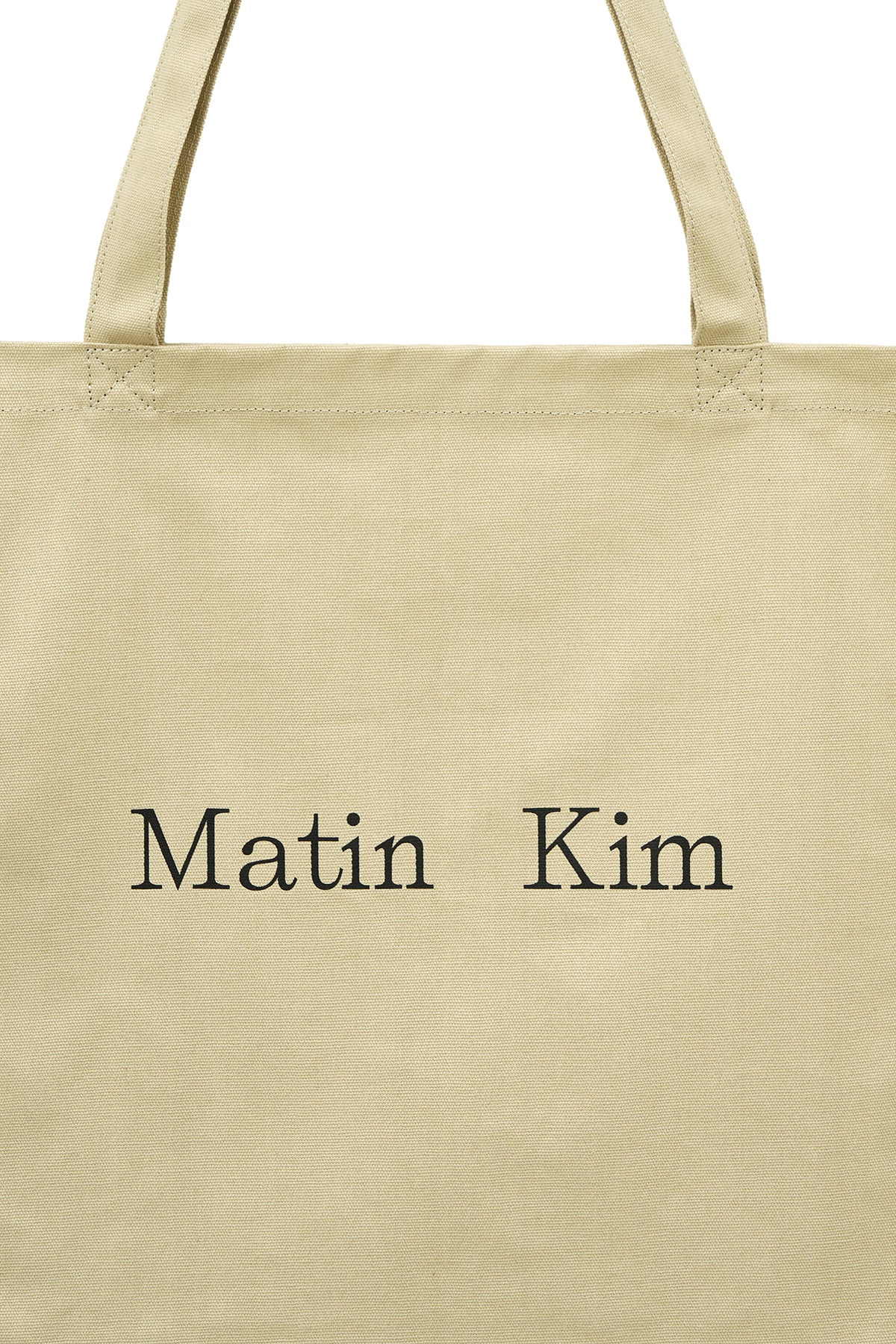 matinkim EYELET LOGO CANVAS ECOBAG IN BEIGE