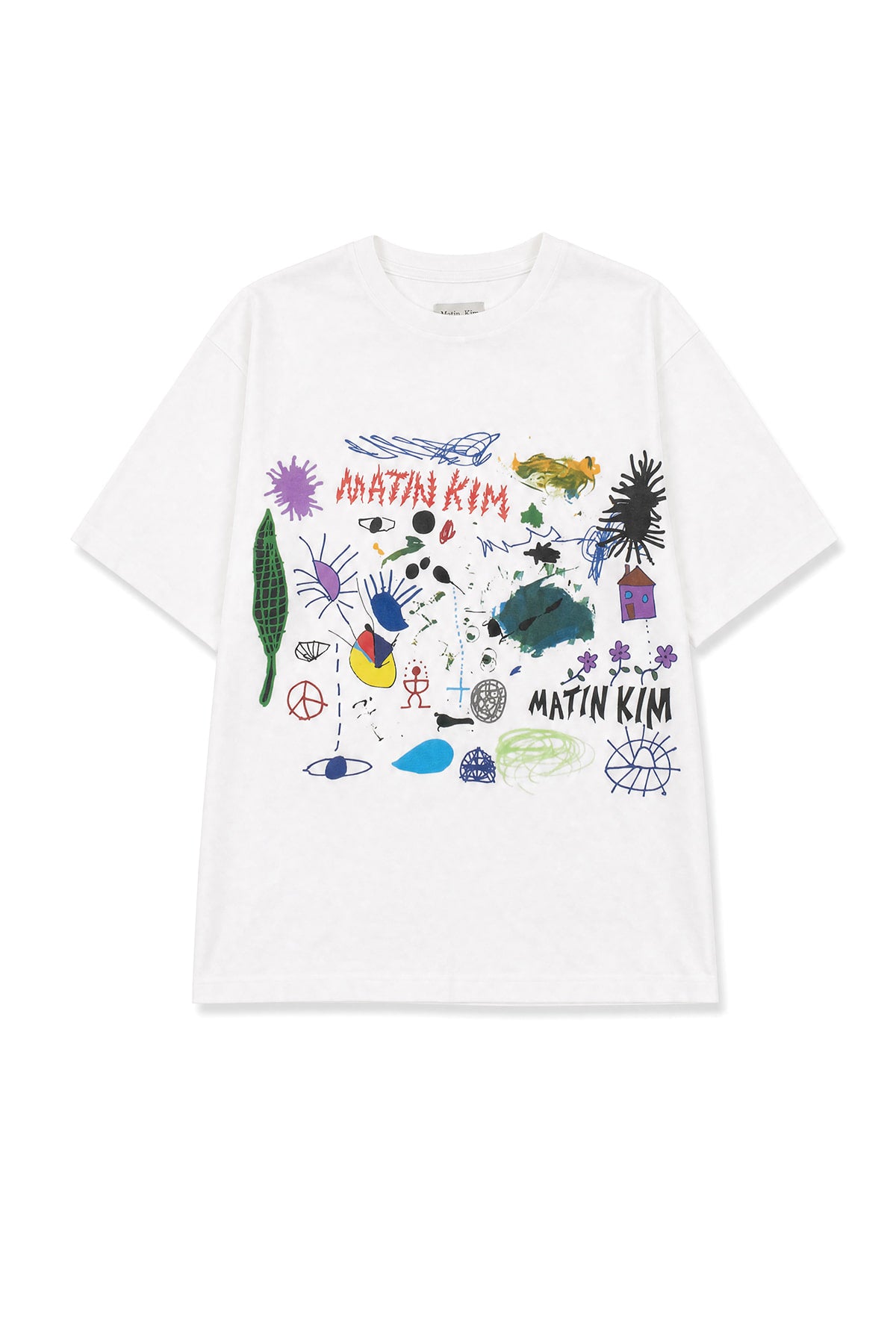 matinkim ARTIST PROJECT MATIN KIM X STEFAN MEIER ARTWORK TOP IN OFF WHITE