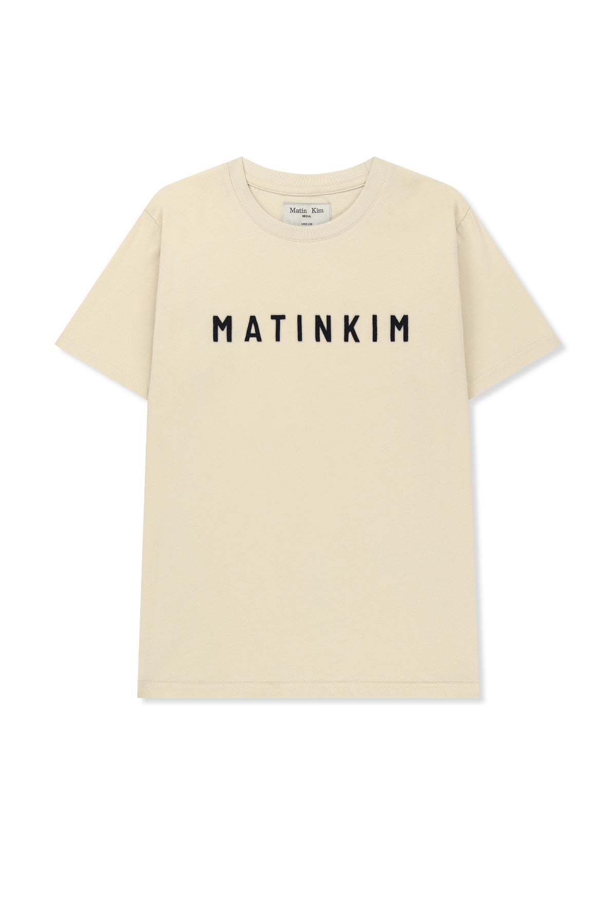 matinkim APPLIQUE FELT LOGO TOP IN CREAM