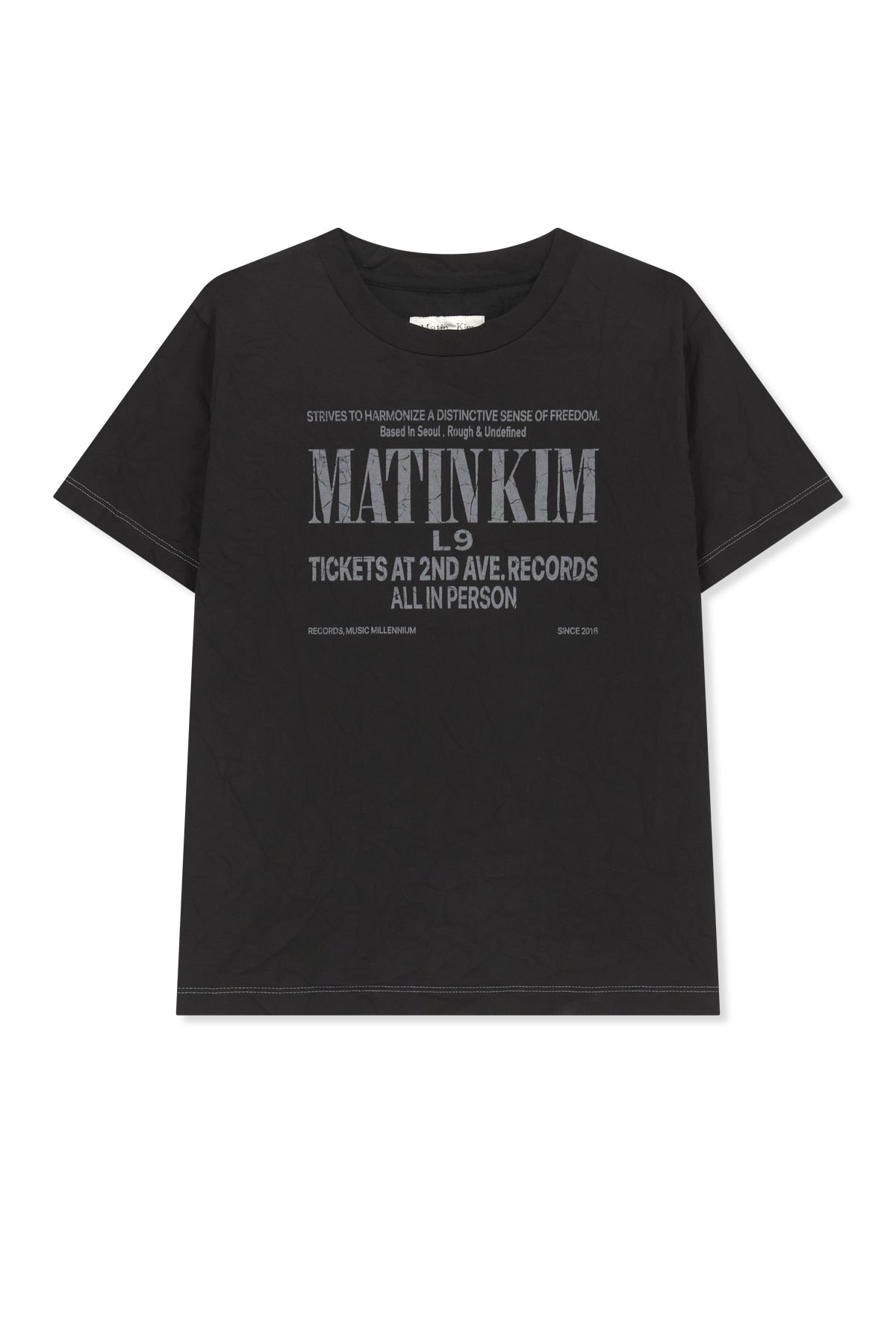 matinkim LETTERING GRAFFITI CREASE TOP IN BLACK