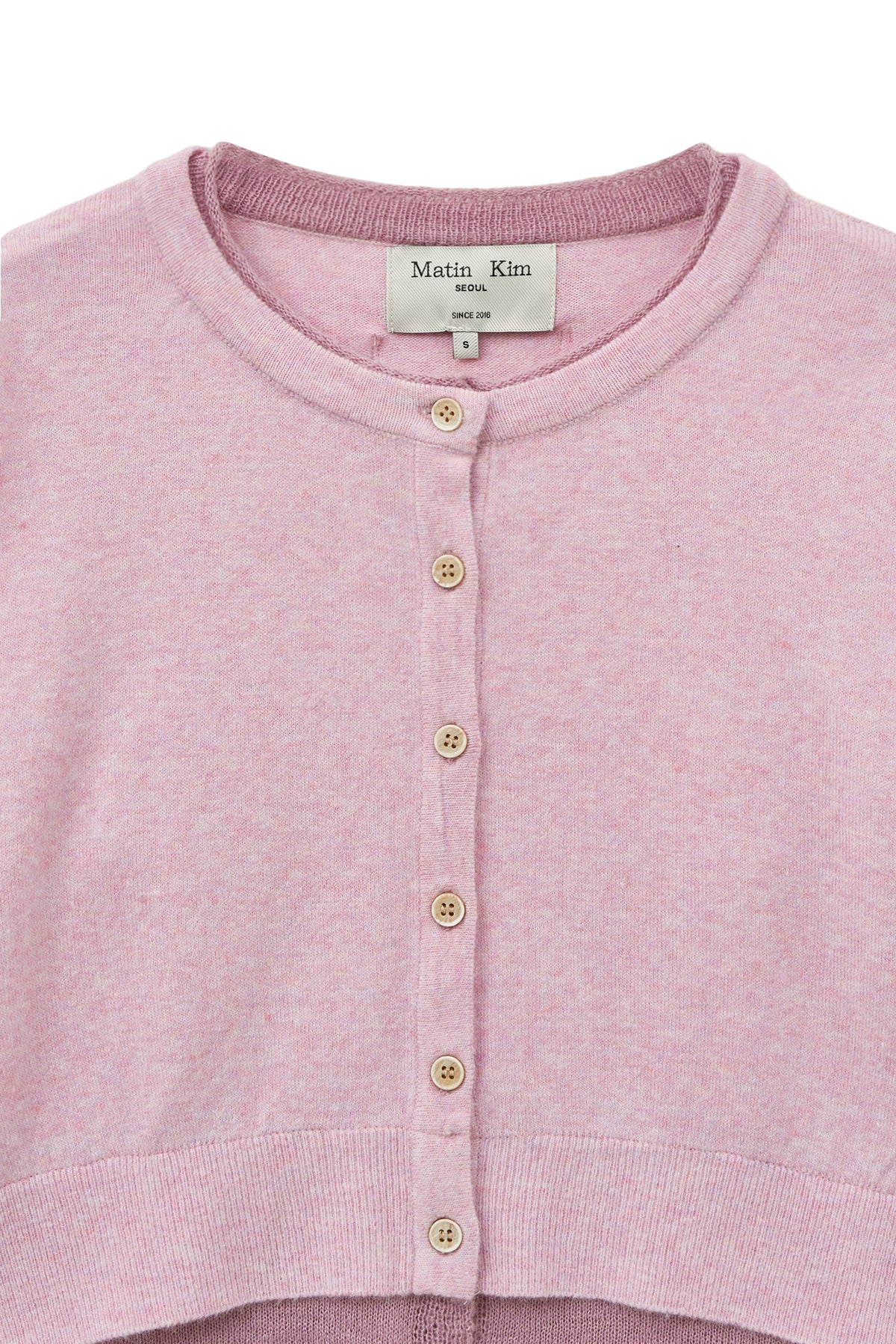matinkim LAYERED TEXTURE KNIT CARDIGAN IN LILAC