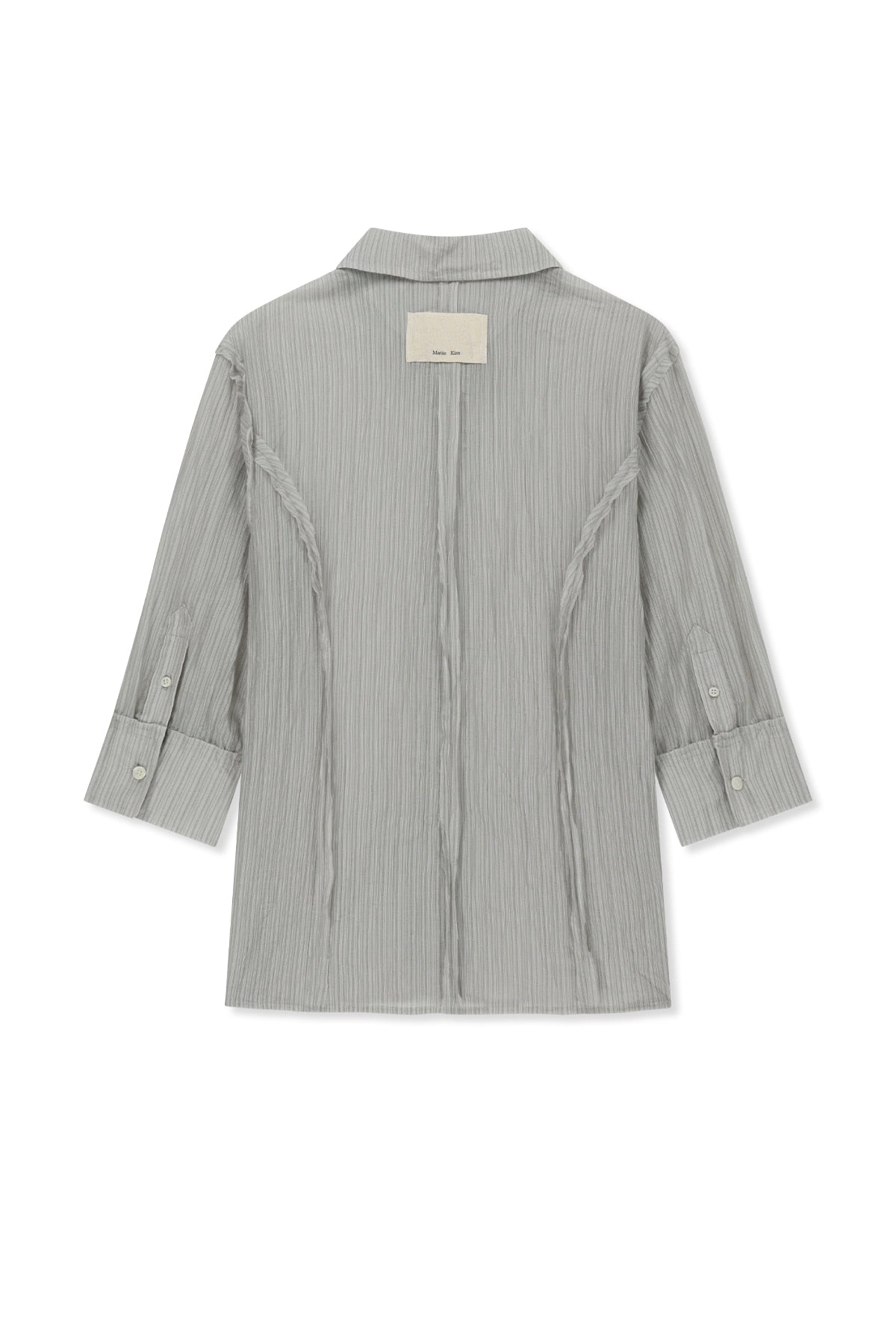 matinkim RAW EDGE CRINKLE BLOUSE IN LIGHT GREY