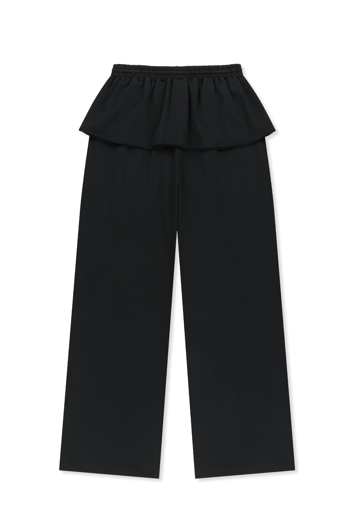 matinkim LAYERED SKIRT JERSEY PANTS IN BLACK