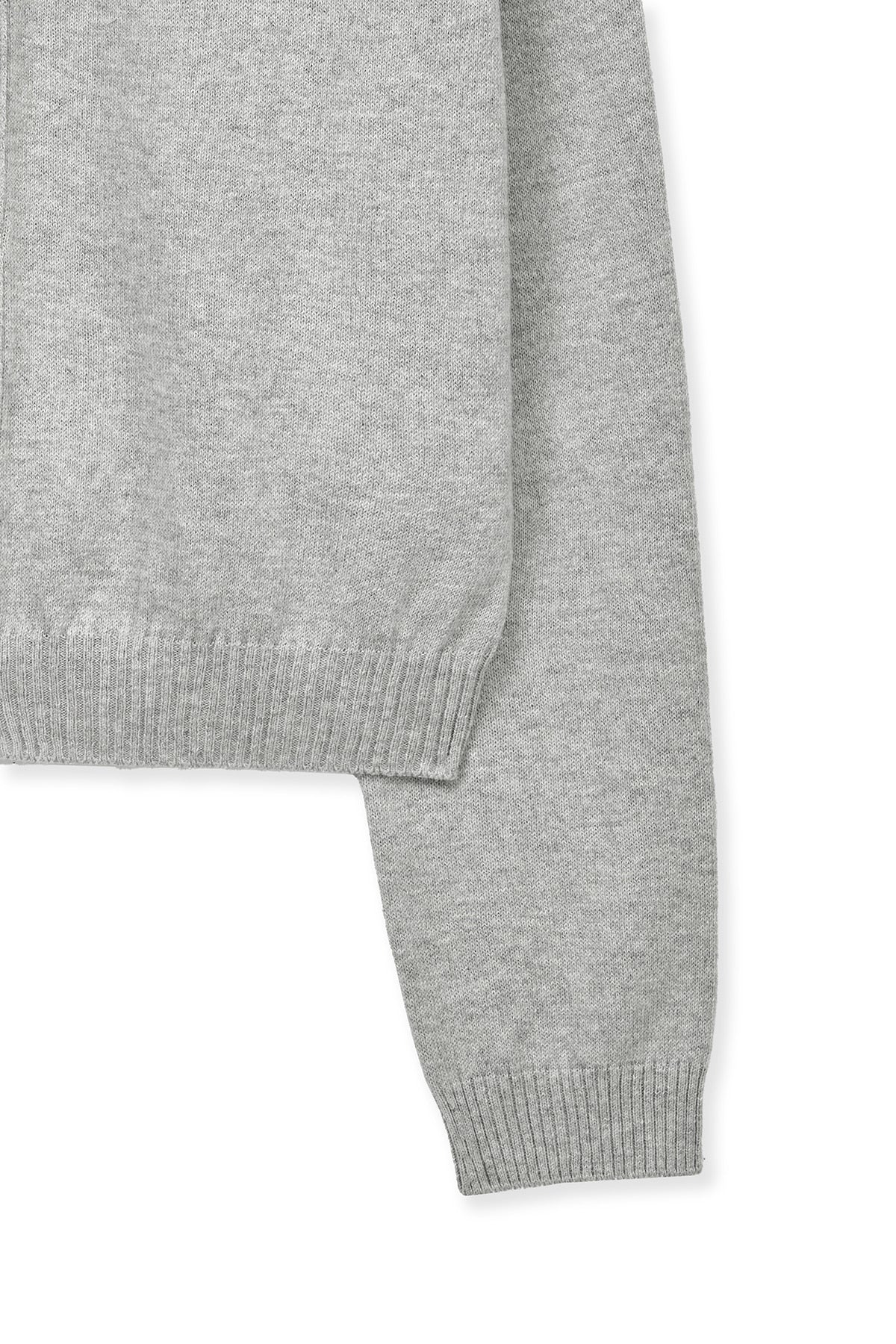 matinkim BACK LOGO SNAP BUTTON CARDIGAN IN GREY