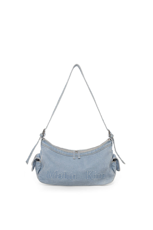 matinkim MATIN DUST DENIM SIDE POCKET BAG IN LIGHT BLUE