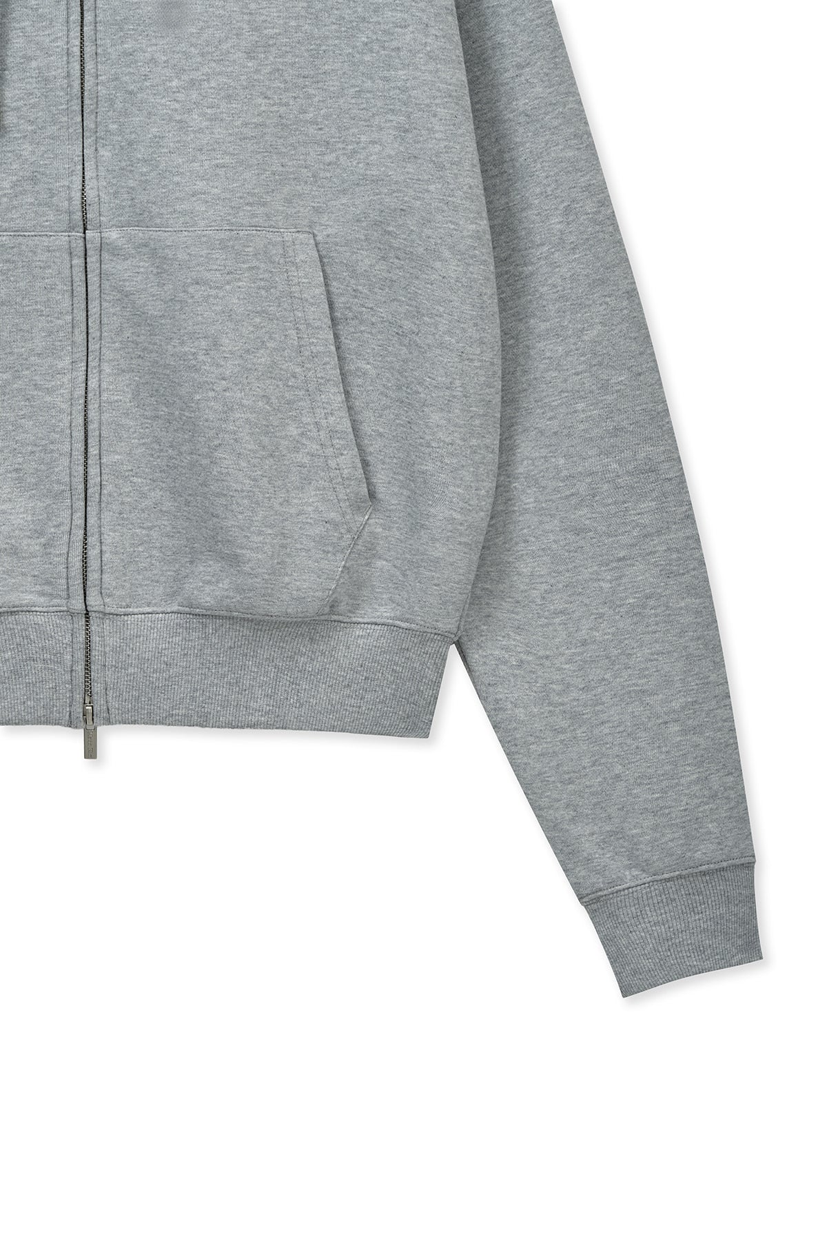matinkim BACK LOGO ESSENTIAL HOODY ZIP UP IN GREY