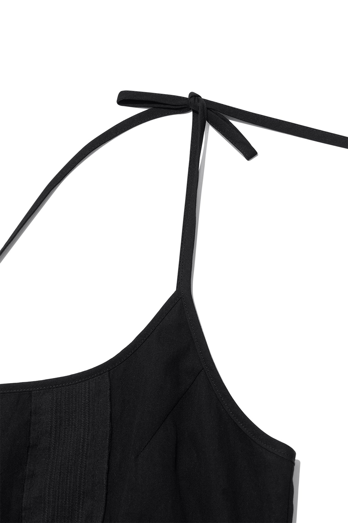 matinkim HOOK AND EYE LAYERED LONG DRESS IN BLACK