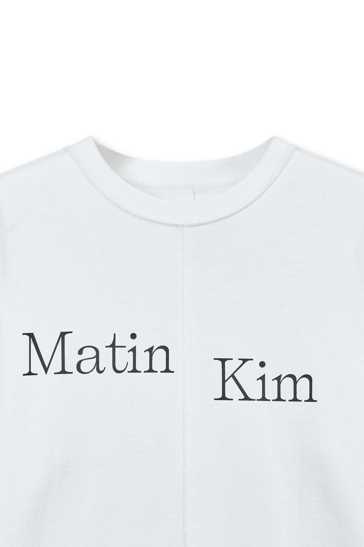 matinkim ASYMMETRIC LOGO TOP IN WHITE