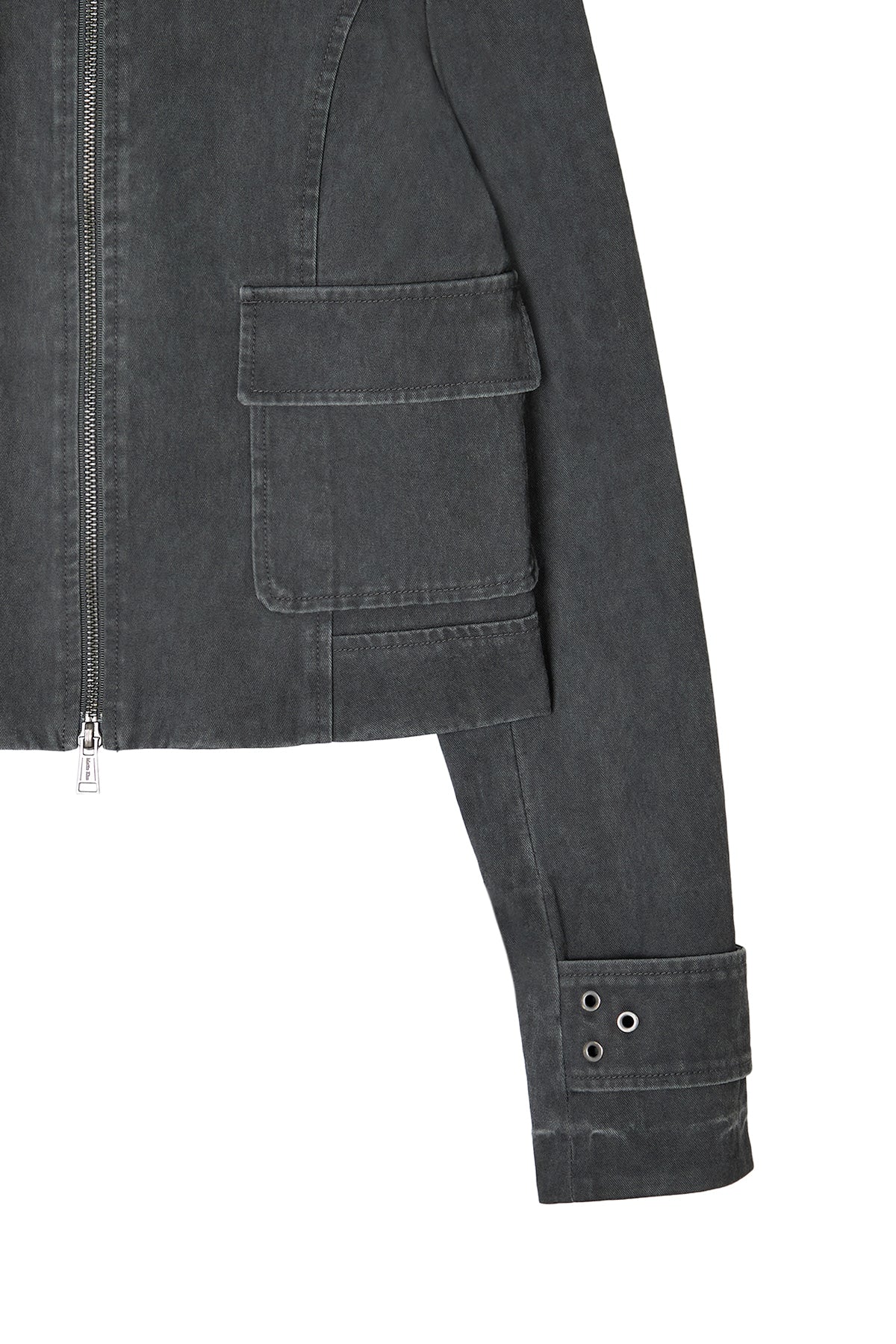 matinkim WASHED SLIM BIKER JUMPER IN CHARCOAL