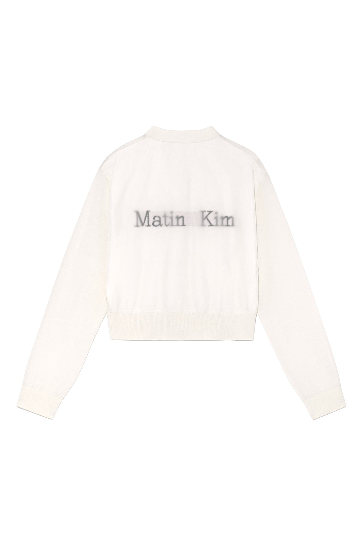 matinkim BACK LOGO SEE THROUGH CARDIGAN FOR WOMEN IN IVORY