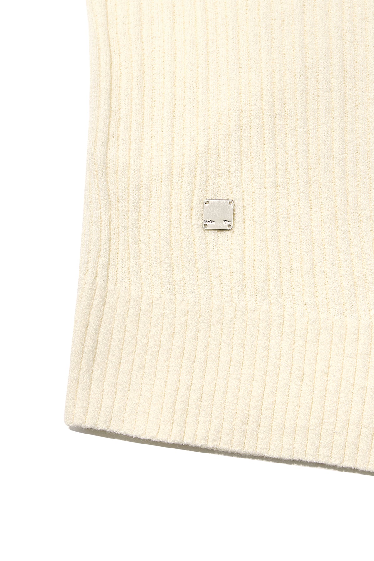 matinkim WRAP SLEEVELESS KNIT HOODY TOP IN IVORY