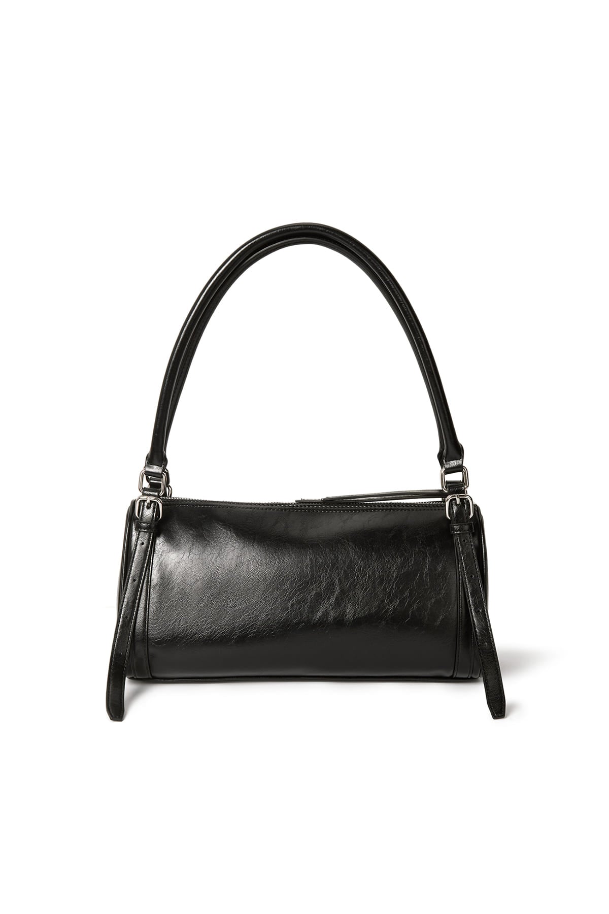 matinkim BUCKLE STRAP SHOULDER BAG IN BLACK