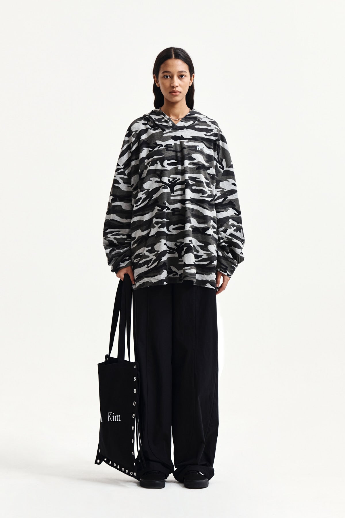 matinkim MULTI PANEL WIDE PANTS IN BLACK