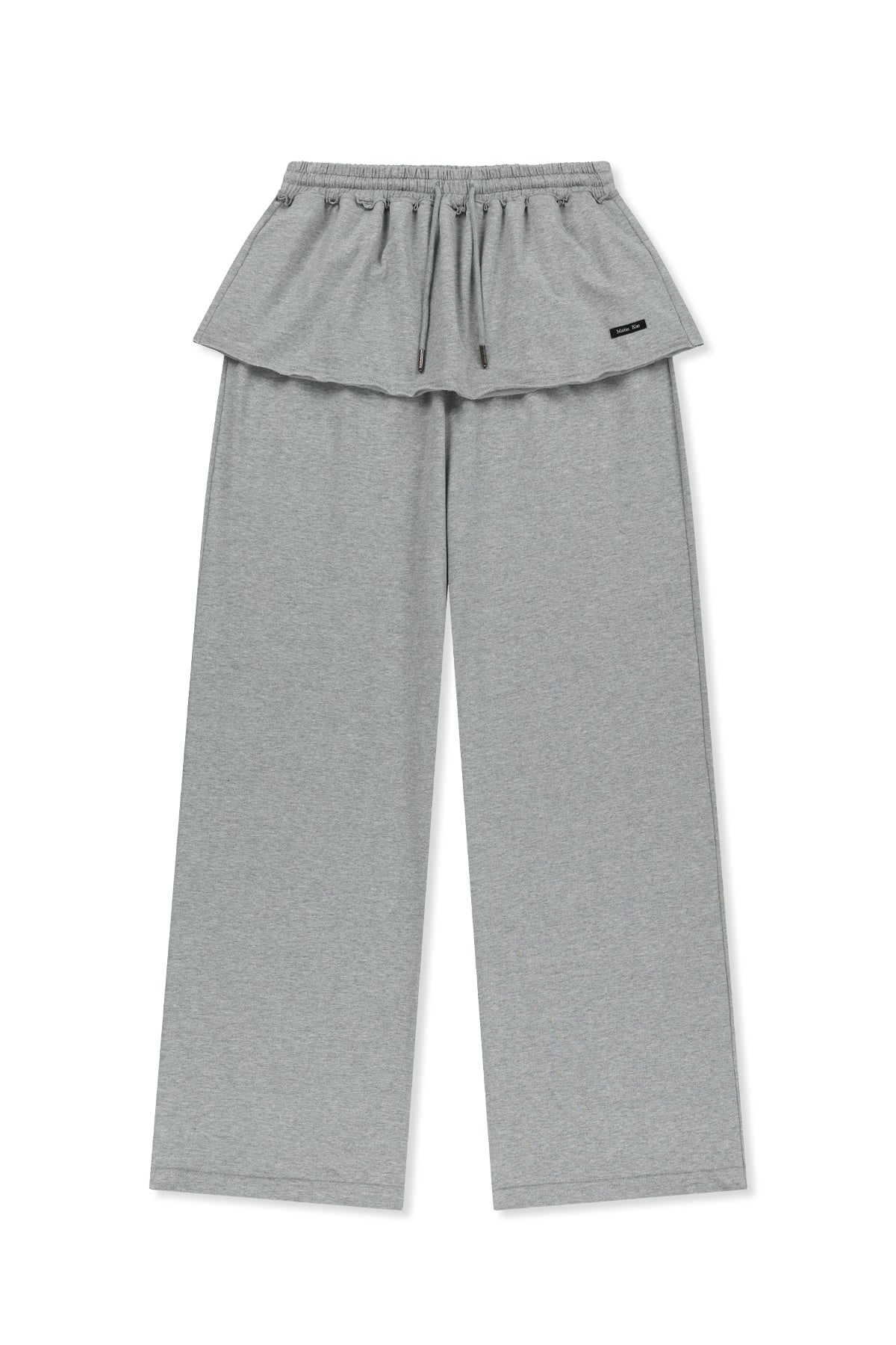 matinkim LAYERED SKIRT JERSEY PANTS IN GREY