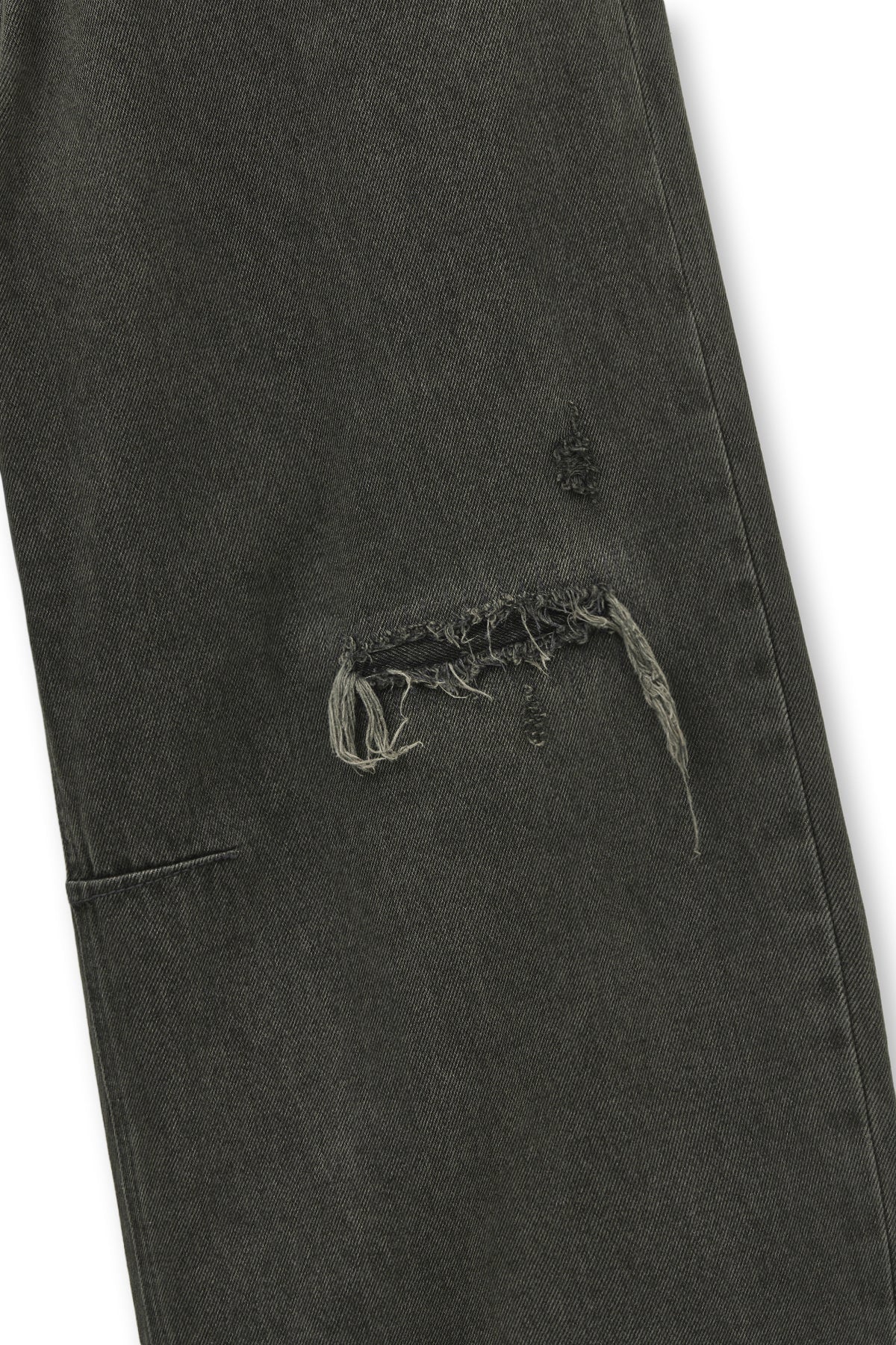 matinkim BACK LOGO WIDE DENIM PANTS IN CHARCOAL