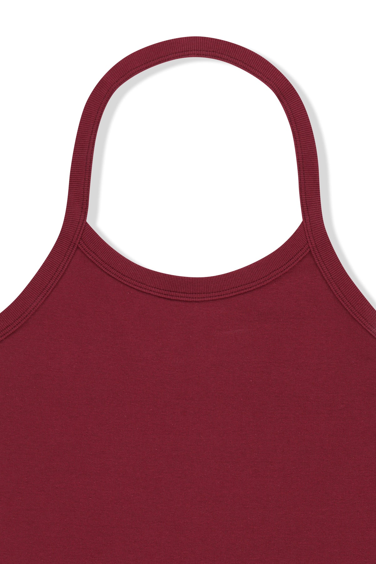 matinkim LABEL DETAIL HALTER TANK TOP IN WINE
