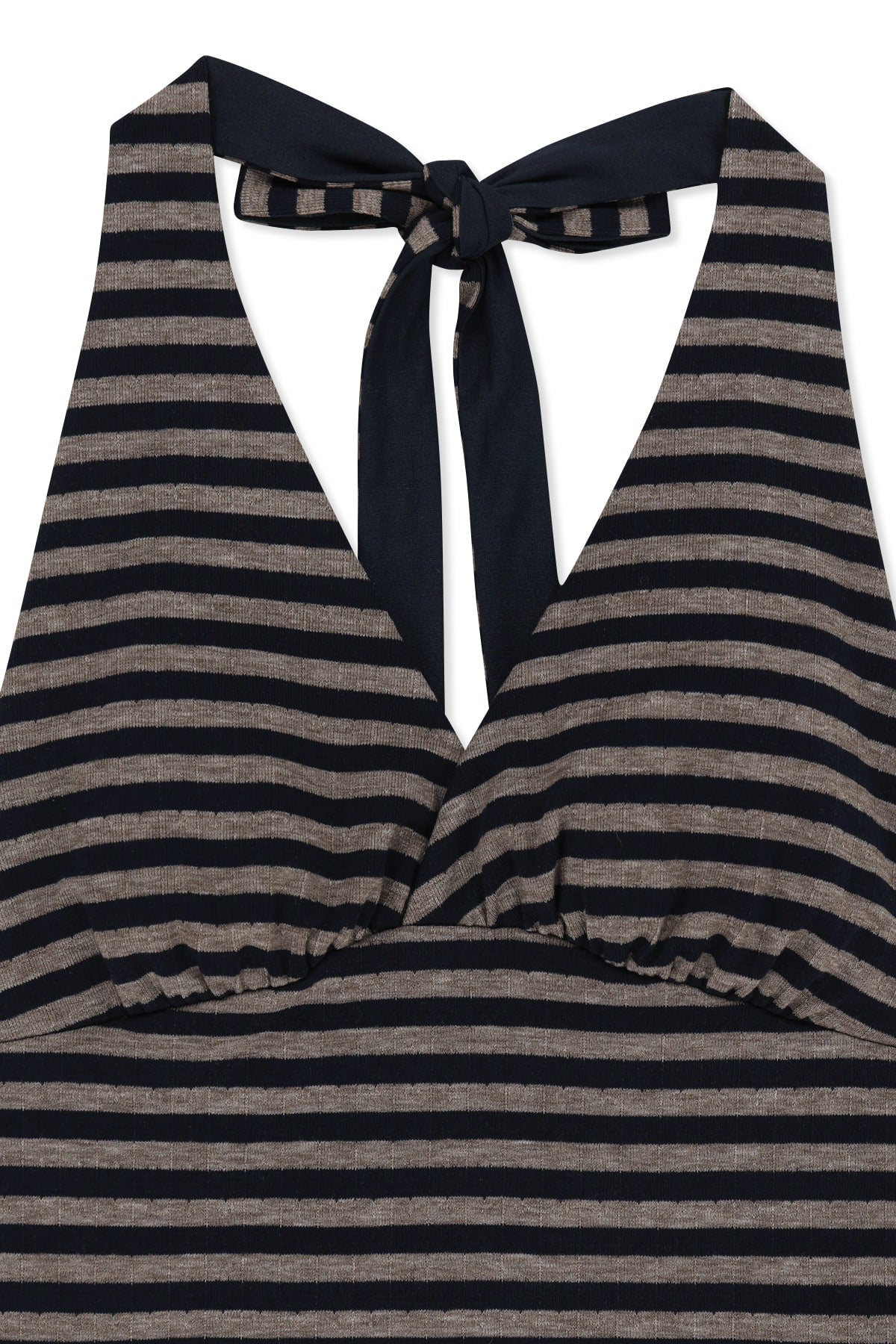 matinkim STRIPED HALTER NECK TOP IN NAVY