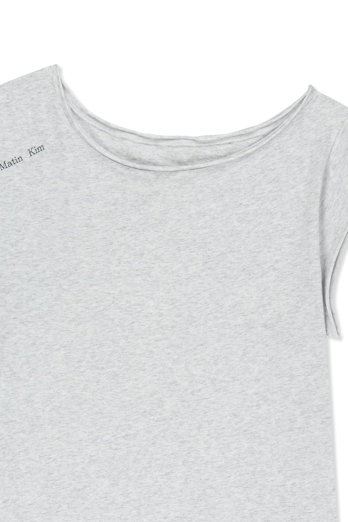 matinkim ASYMMETRIC OFF SHOULDER TOP IN LIGHT GREY