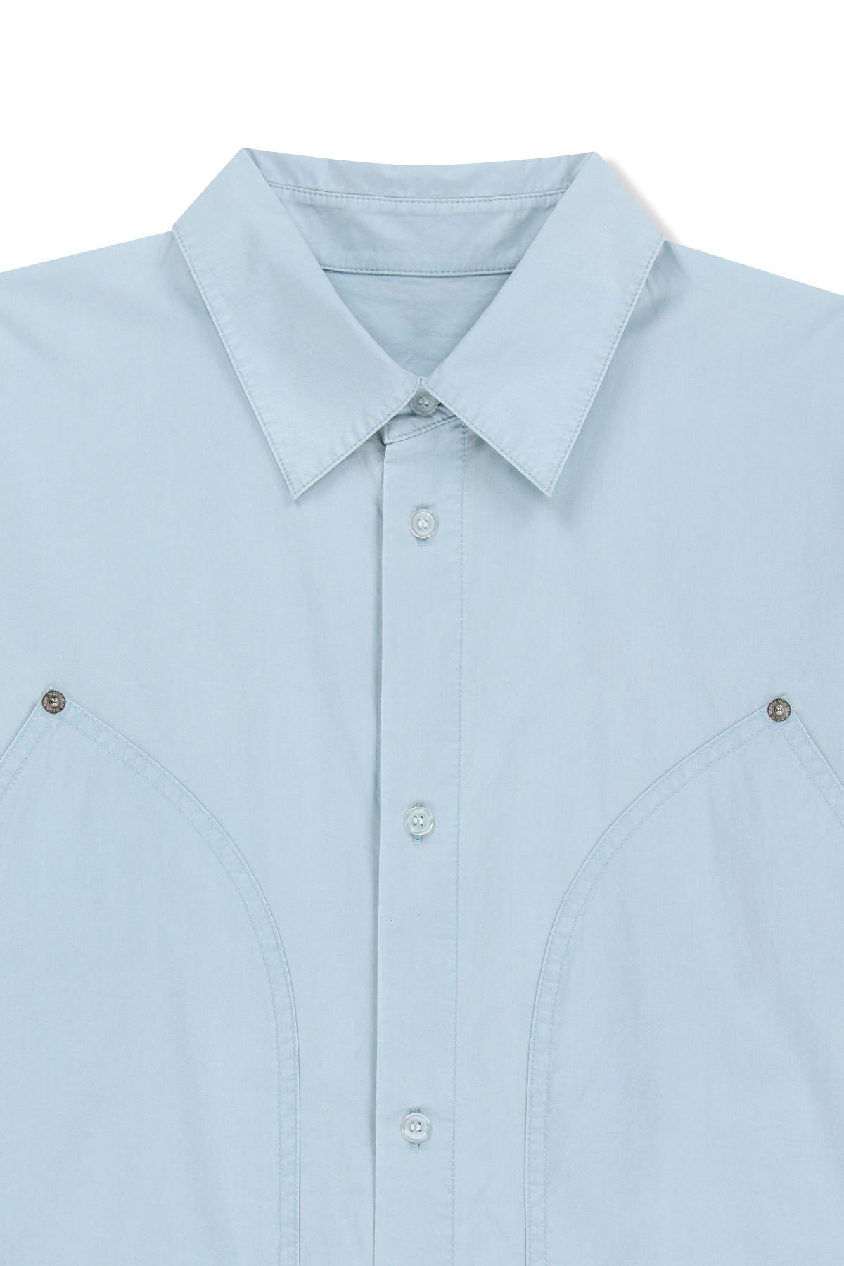 matinkim WASHED COTTON DRAWSTRING SHIRT IN SKY