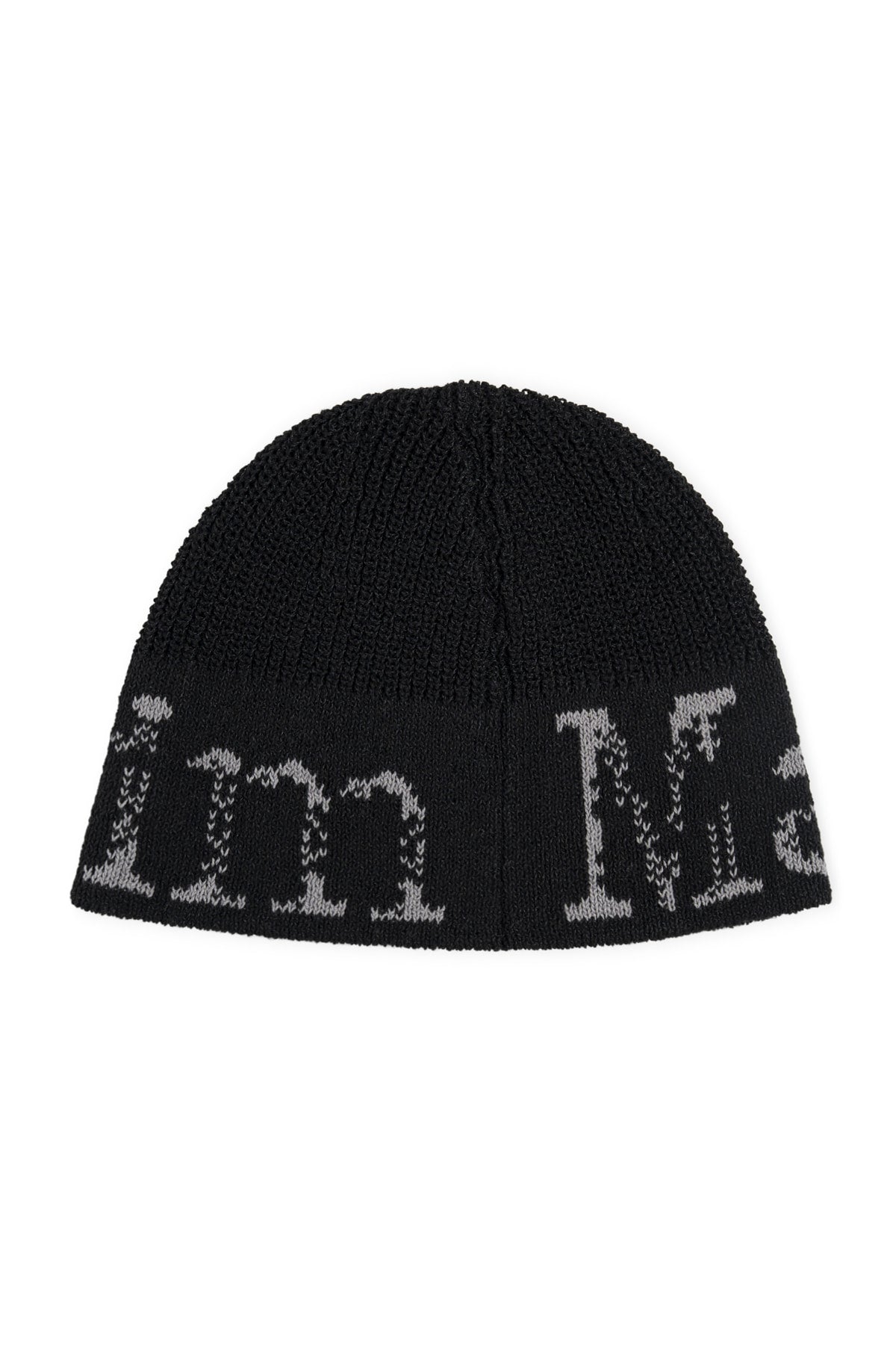 matinkim CRACKED LOGO LIGHT BUCKET BEANIE IN BLACK