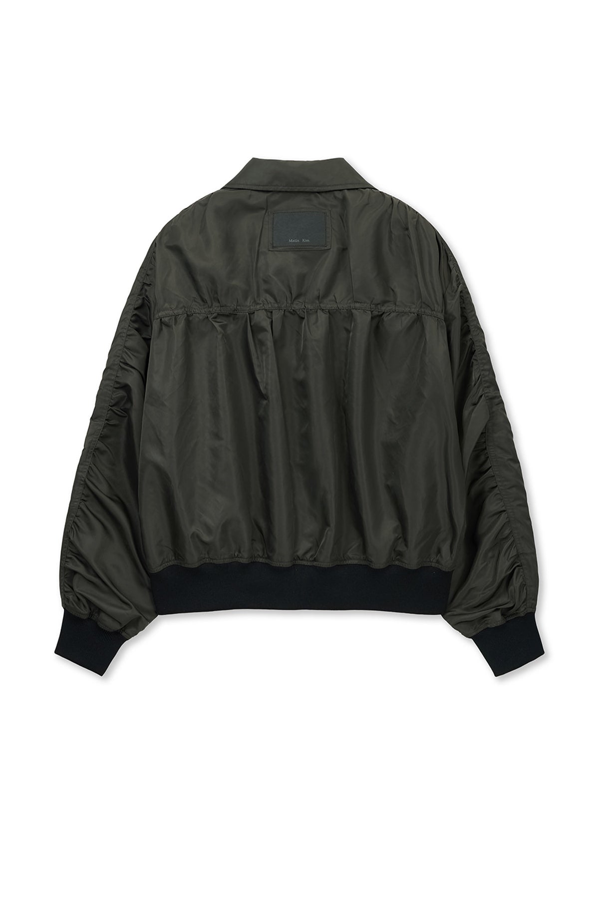 matinkim SMALL LOGO SHIRRING JUMPER IN KHAKI
