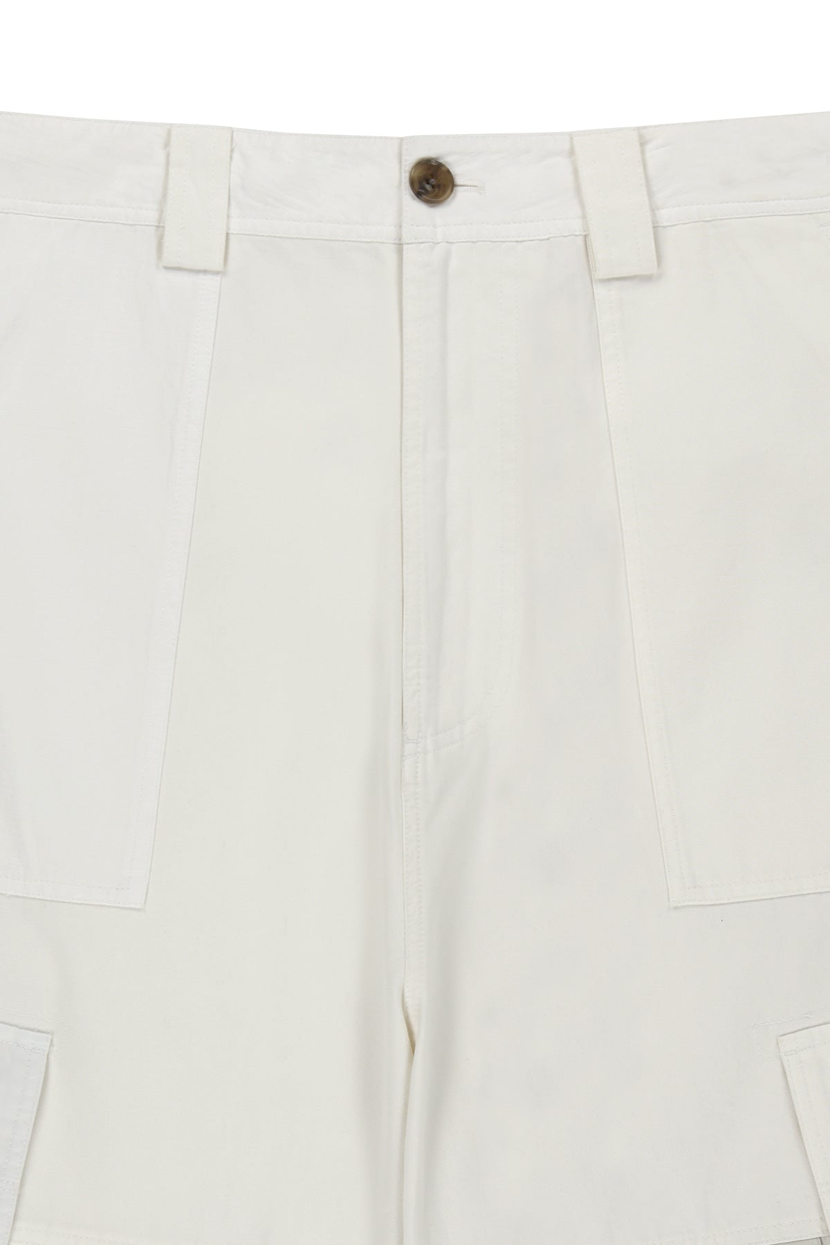 matinkim PATCHWORK CARGO BERMUDA PANTS FOR MEN IN WHITE