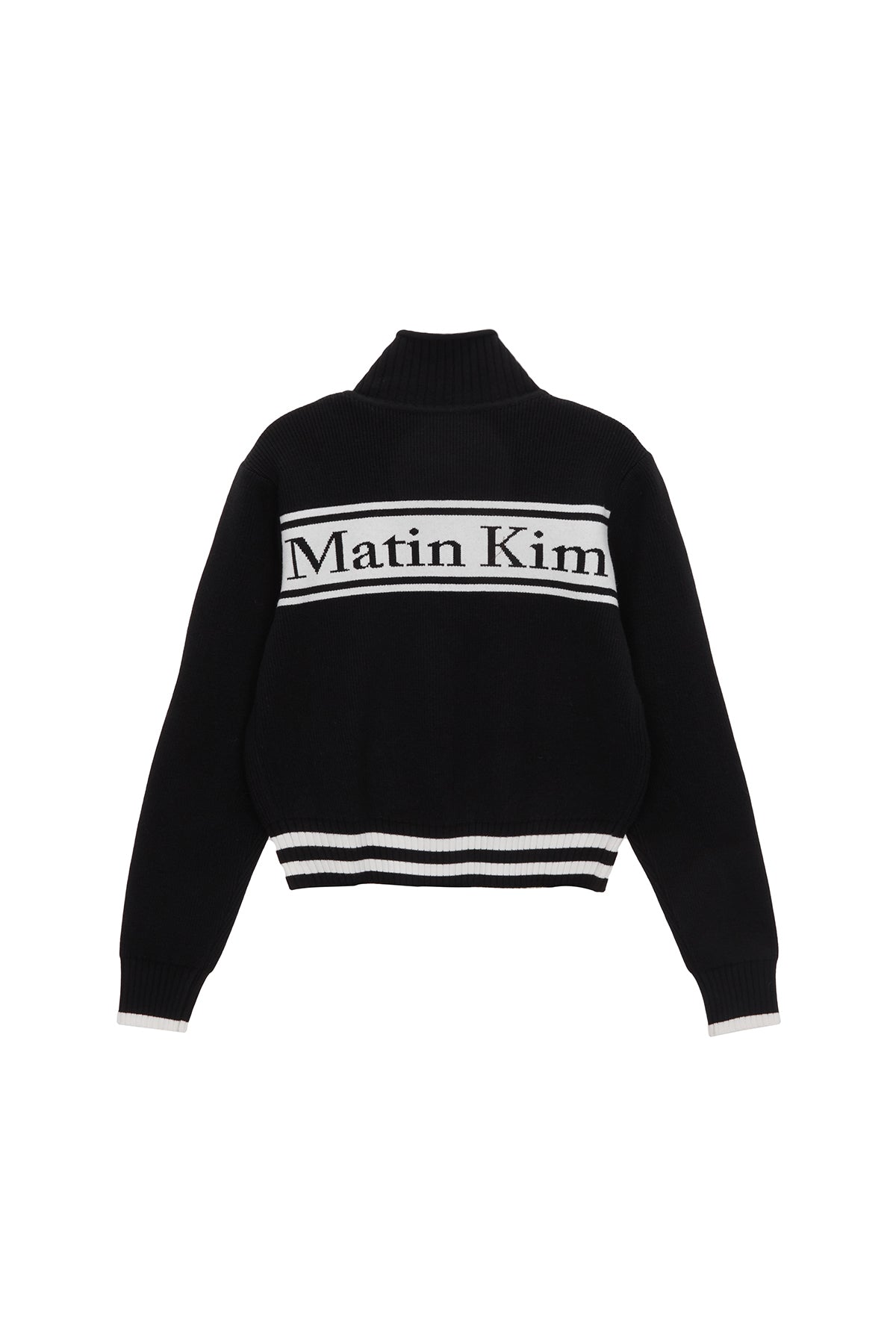 matinkim SPELL POINT STRIPE KNIT CARDIGAN IN BLACK