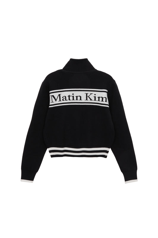 matinkim SPELL POINT STRIPE KNIT CARDIGAN IN BLACK