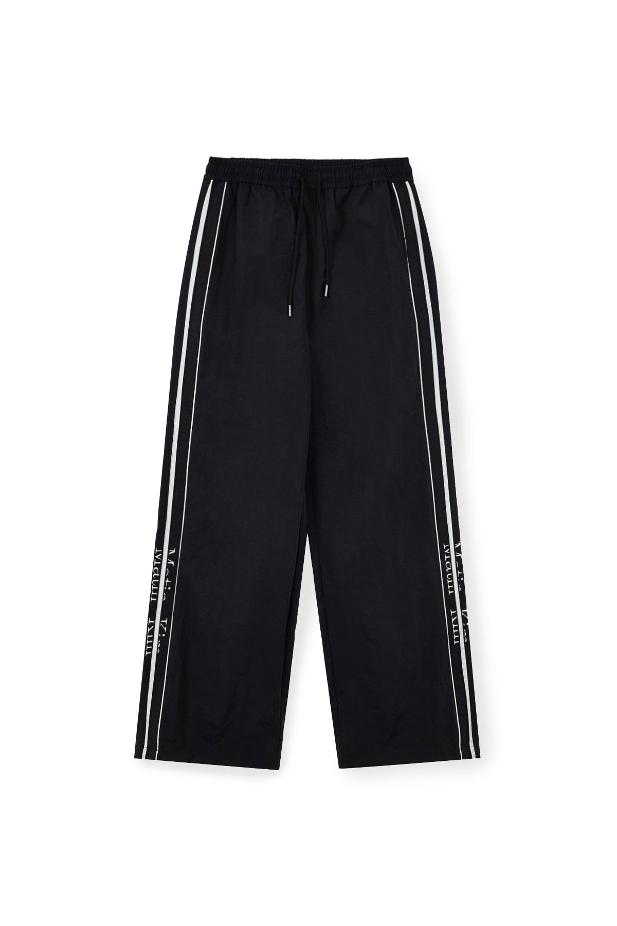 matinkim SIDE LOGO WIDE TRACK PANTS IN BLACK