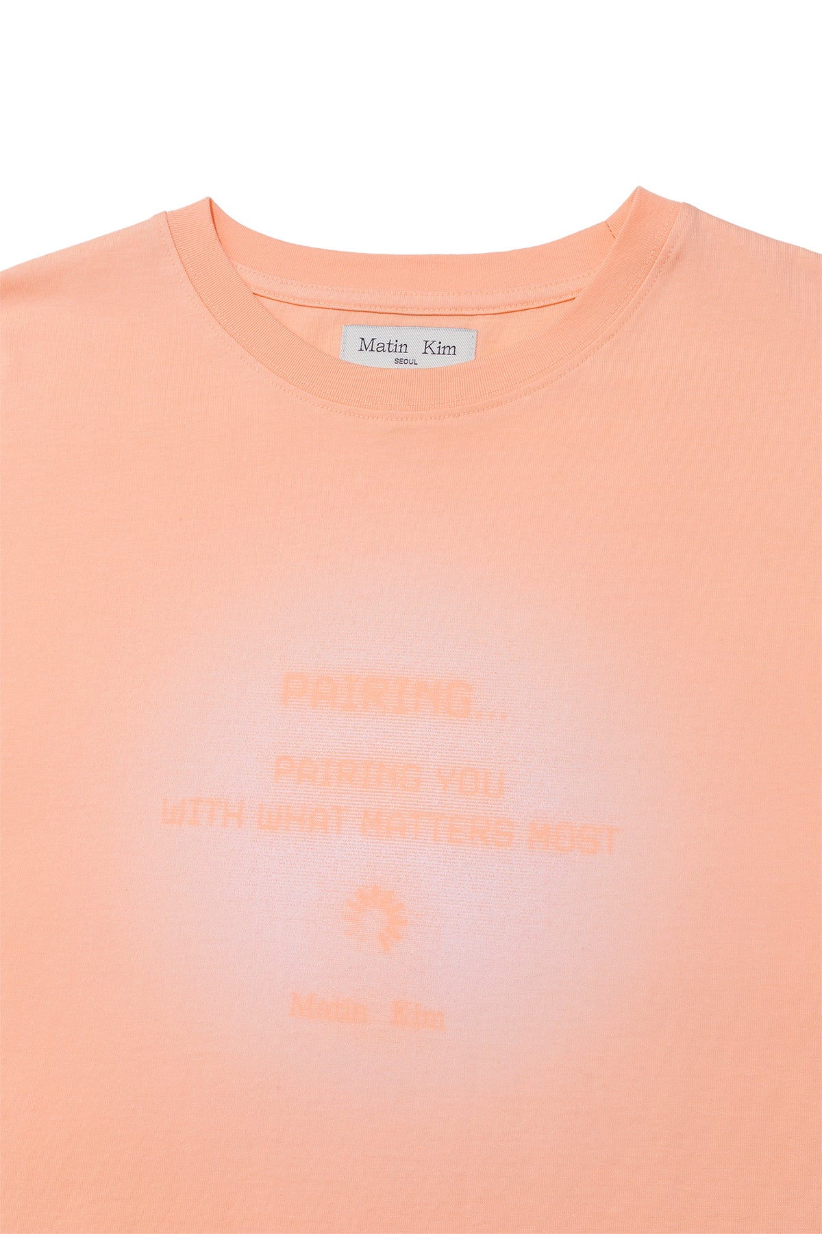 matinkim PAIRING LOGO PRINTING TOP FOR WOMEN IN PEACH