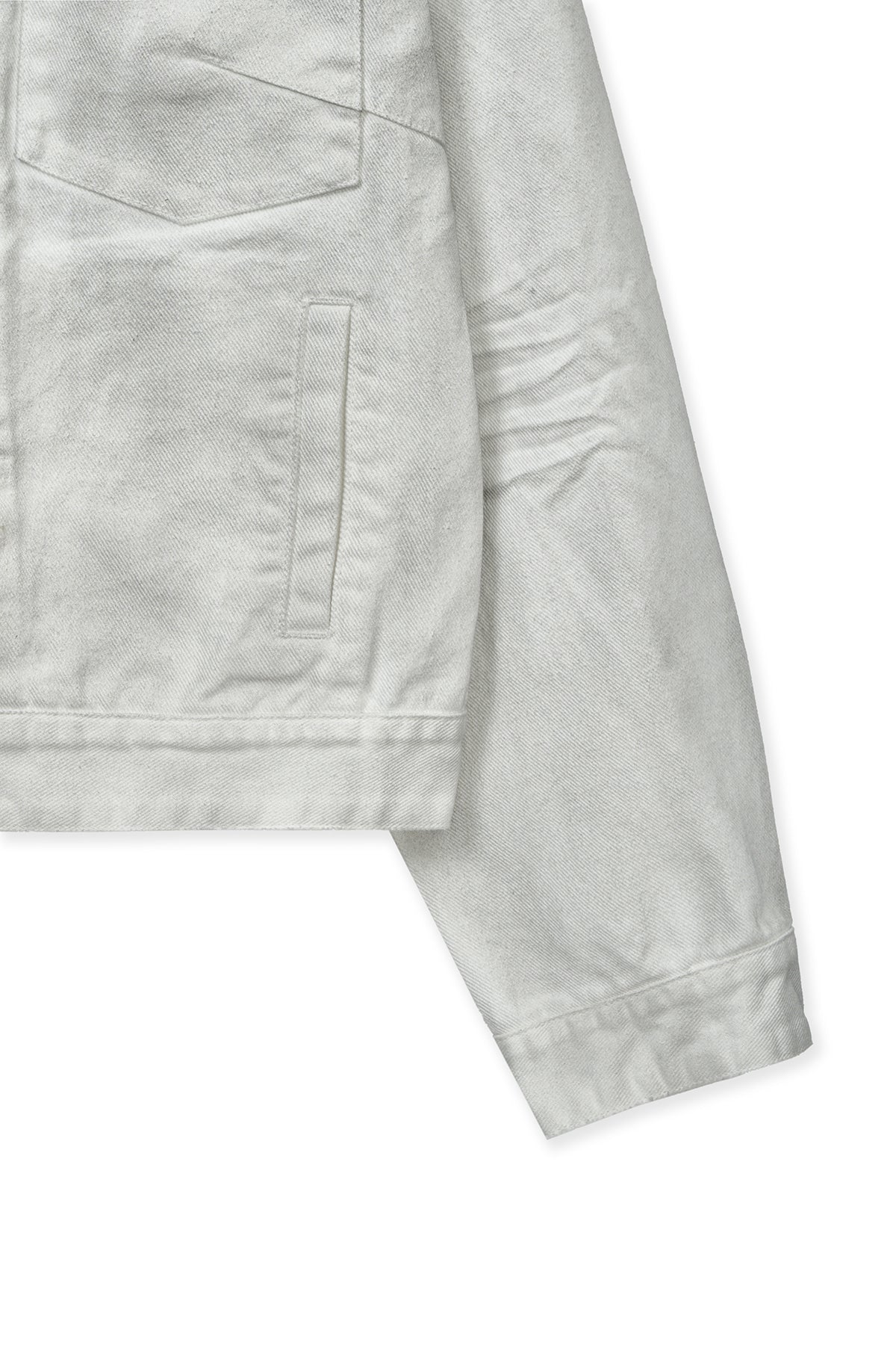 matinkim VINTAGE WASHED DENIM TRUCKER FOR MEN IN WHITE
