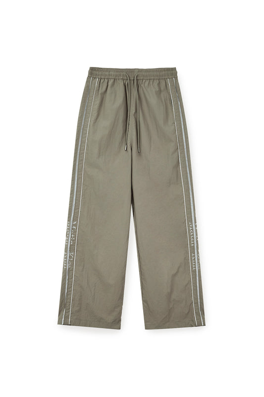 matinkim SIDE LOGO WIDE TRACK PANTS IN KHAKI